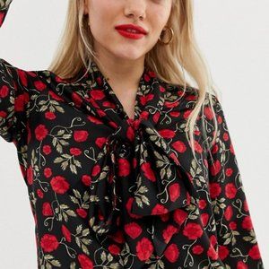 Glamorous Petite Vintage Rose Blouse with Pussybow